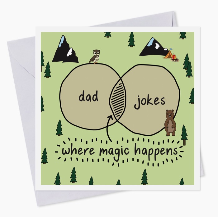 Dad Jokes Venn Diagram Card Wordfindersclub.etsy.com $4