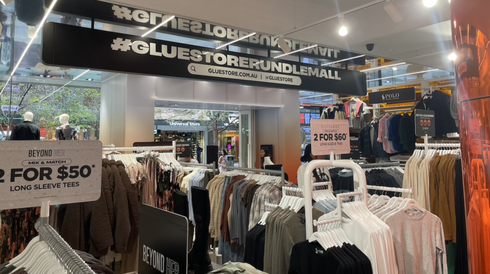Glue Store interior displaying all of the streetwear brands.