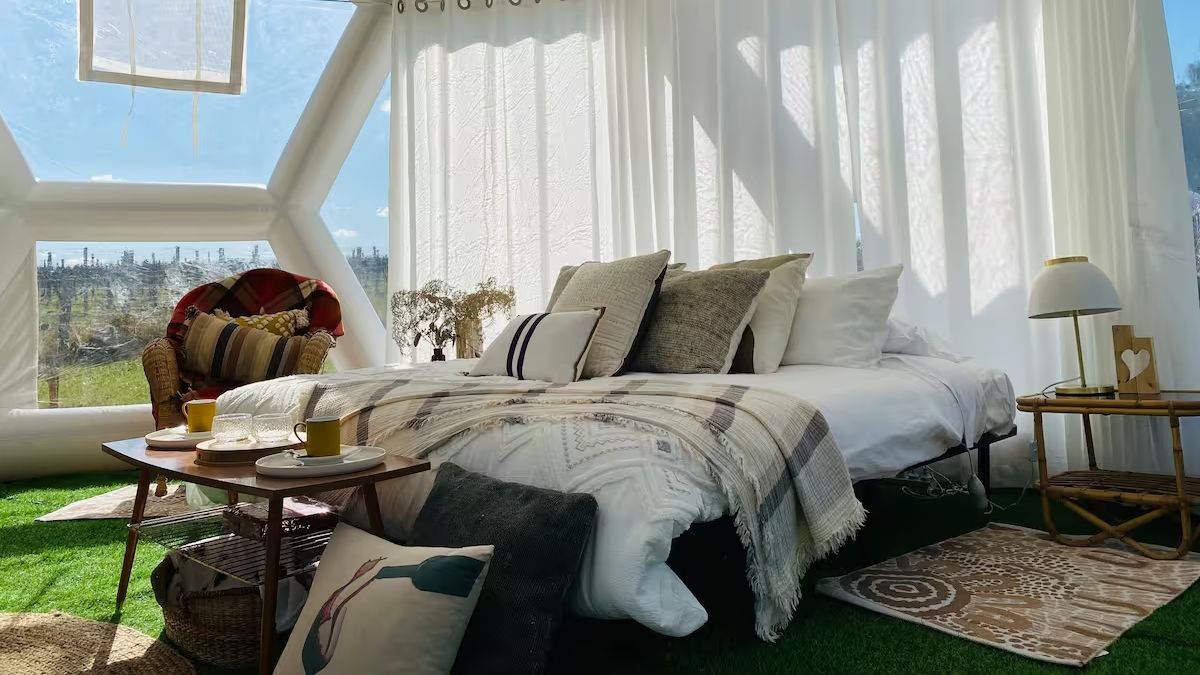 Sleep inside a vineyard bubble at this unique Coonawarra glamping escape